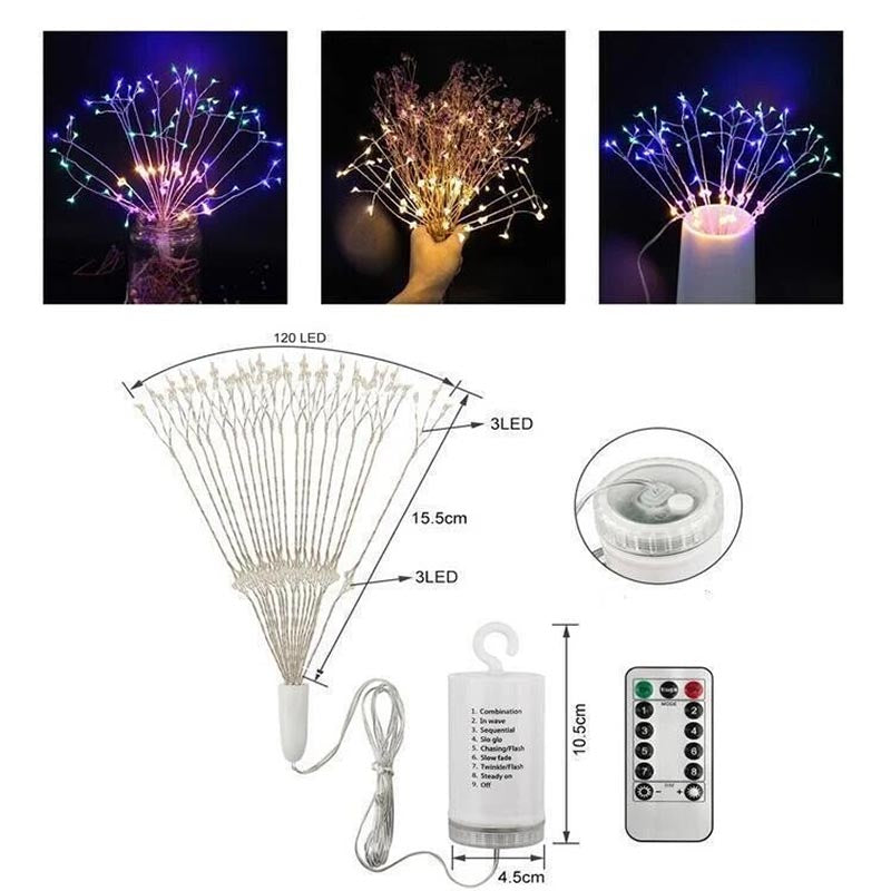 Christmas LED Starburst Lights With Remote, 8 Modes & Waterproof