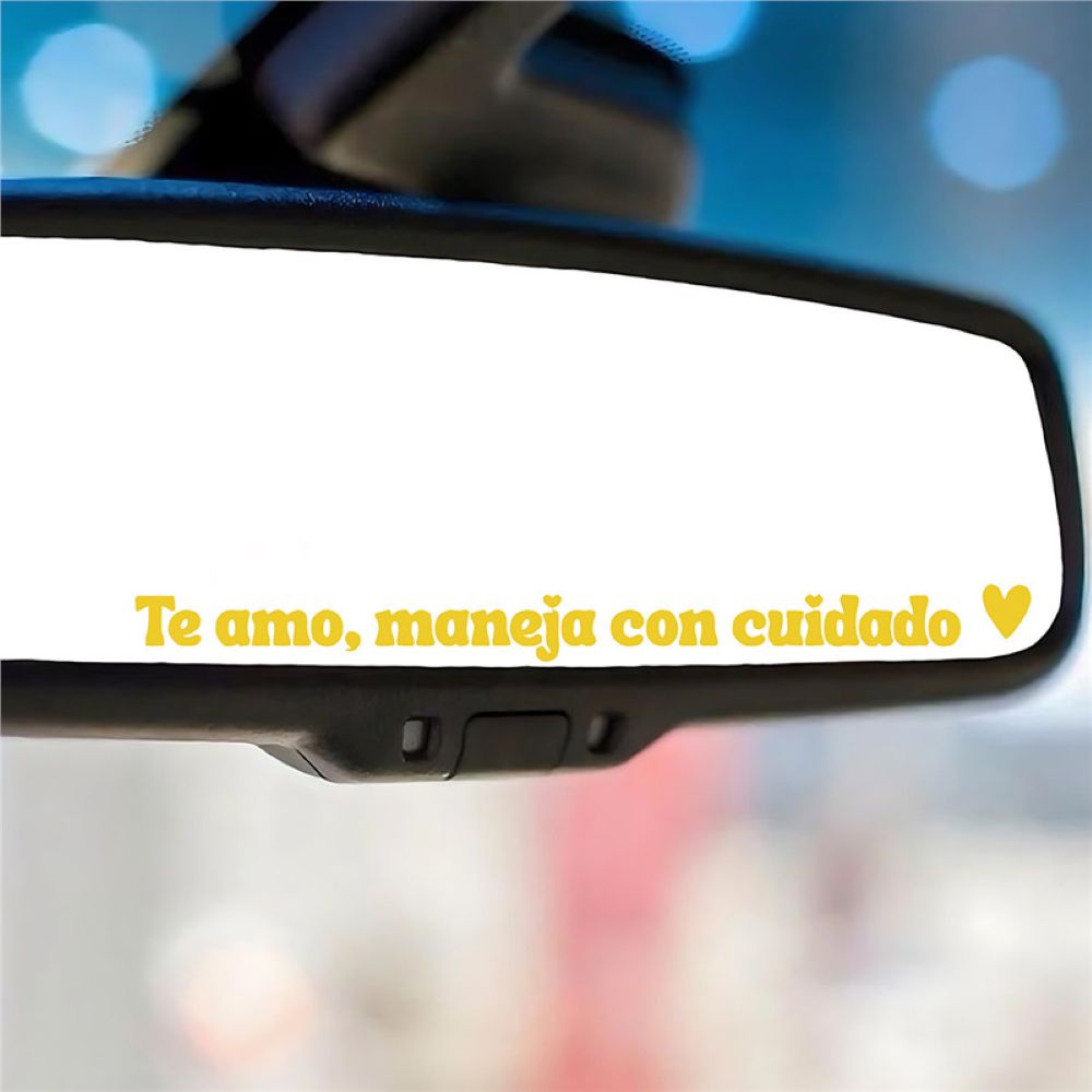 "Te Amo Maneja Con Cuidado" Car Mirror Decal Set – Cute Reflective Vinyl Stickers