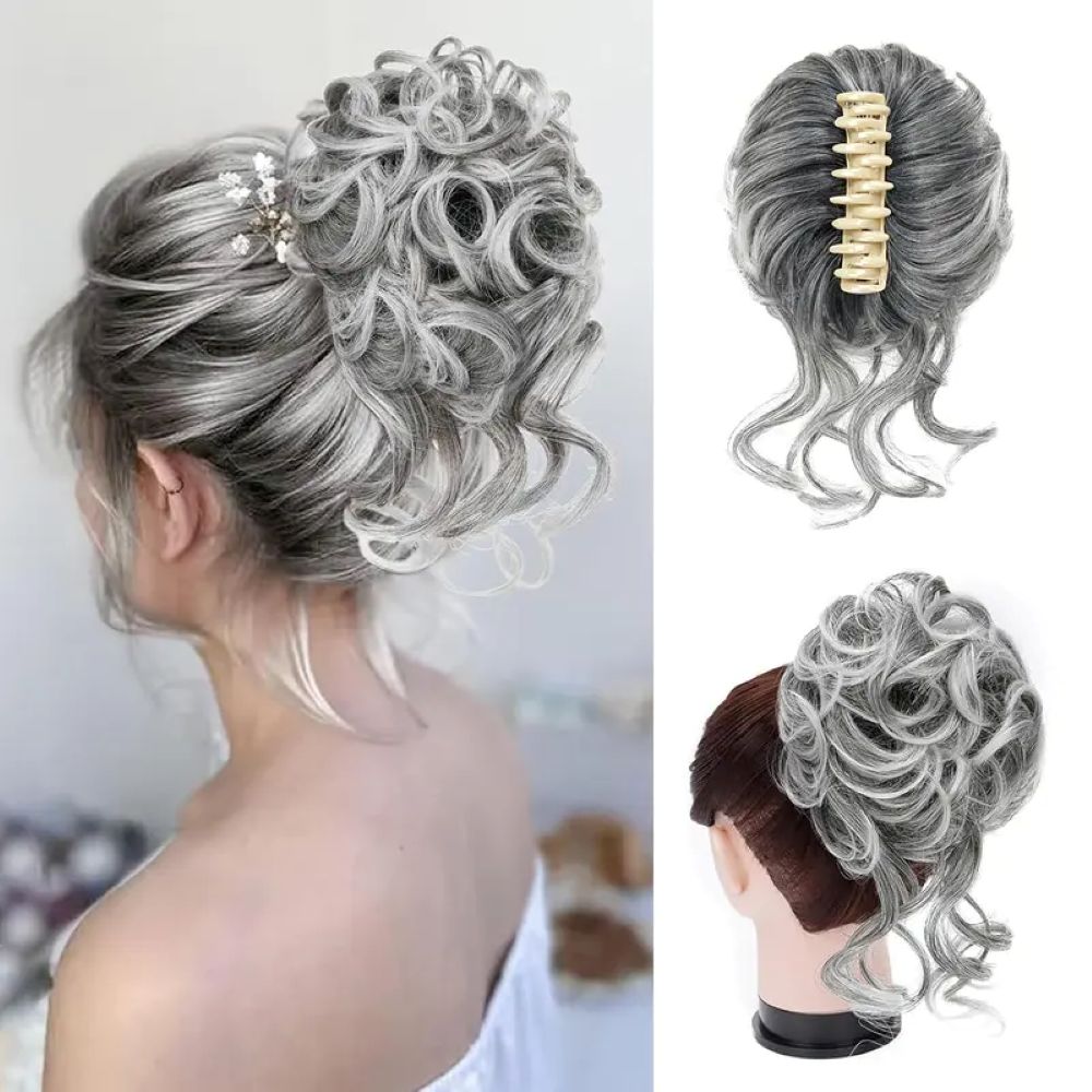 Messy Bun Hair Piece for Women – Claw Clip Fake Hair Bun Extension Natural Ponytail Hairpiece