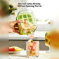 2 in 1 Ice Cube Maker Water Bottle, One- Click Ice Mould Tray with Lid, Bin & Straw