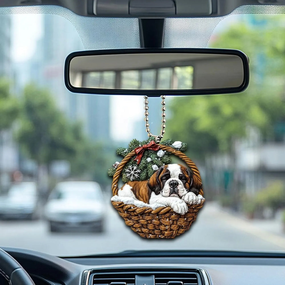 Saint Bernard In Mini Baskets Ornament - MB013