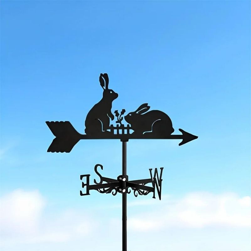 Two Rabbits Stainless Steel Weathervane MW083