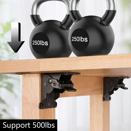 Heavy-Duty Folding Brackets with 90° Lock – Space-Saving Steel Hinges