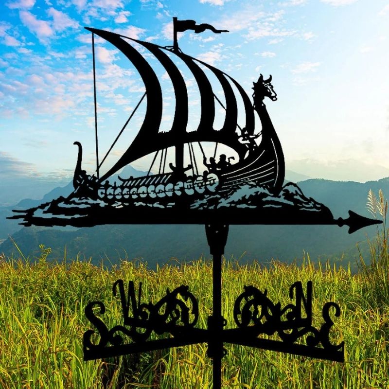 Viking Battle Ship Stainless Steel Weathervane MW008