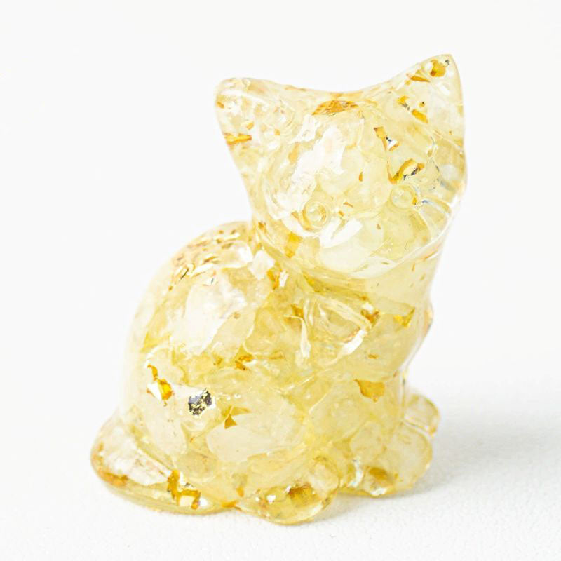 Handmade Natural Crystal Gemstone Sitting Cat