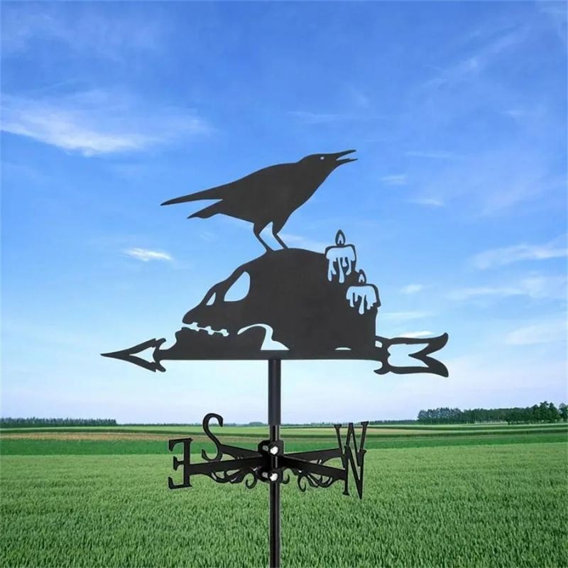 Crow And Skeleton Stainless Steel Weathervane MW113