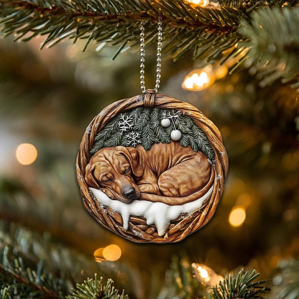Rhodesian Ridgeback In Mini Baskets Ornament - MB016