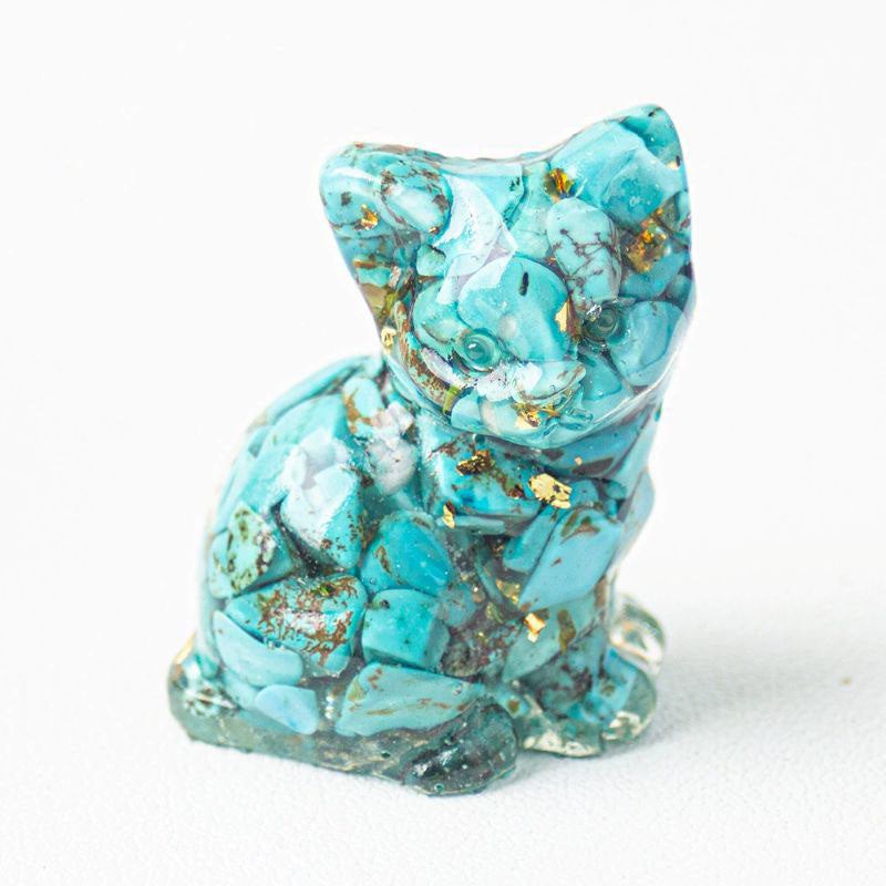 Handmade Natural Crystal Gemstone Sitting Cat