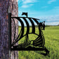Black Viking Ship Metal Hanging Bracket Plant Stand PS114