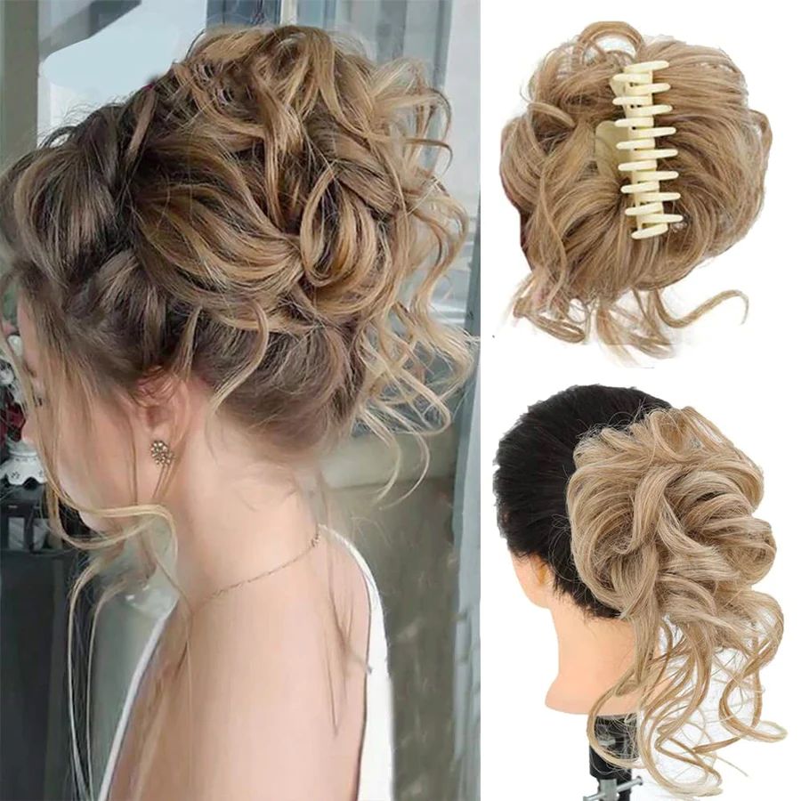 Curly Bun Hair Claw Clips