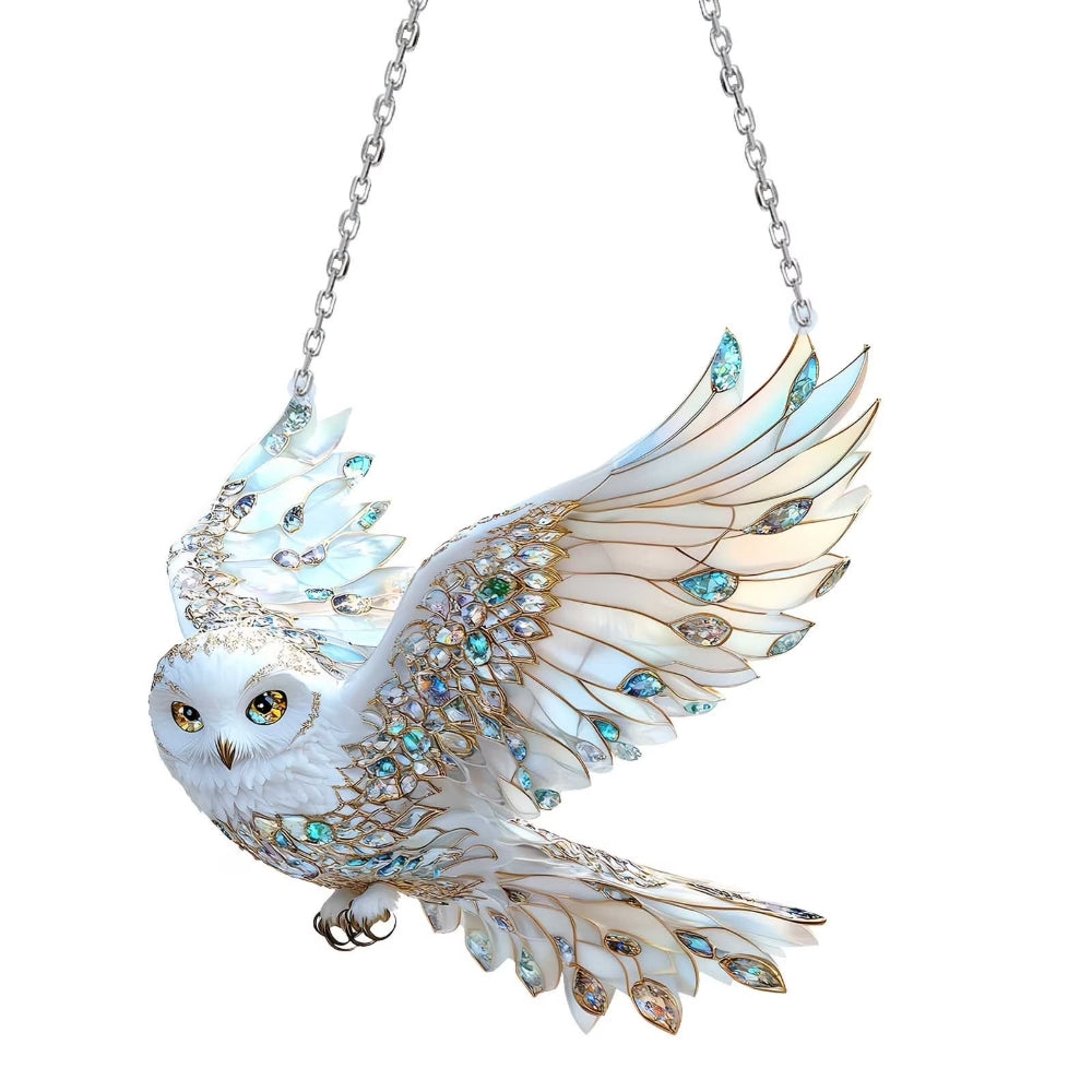 Crystal Sky Bluebird Stained Art Ornament