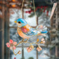 Crystal Sky Bluebird Stained Art Ornament