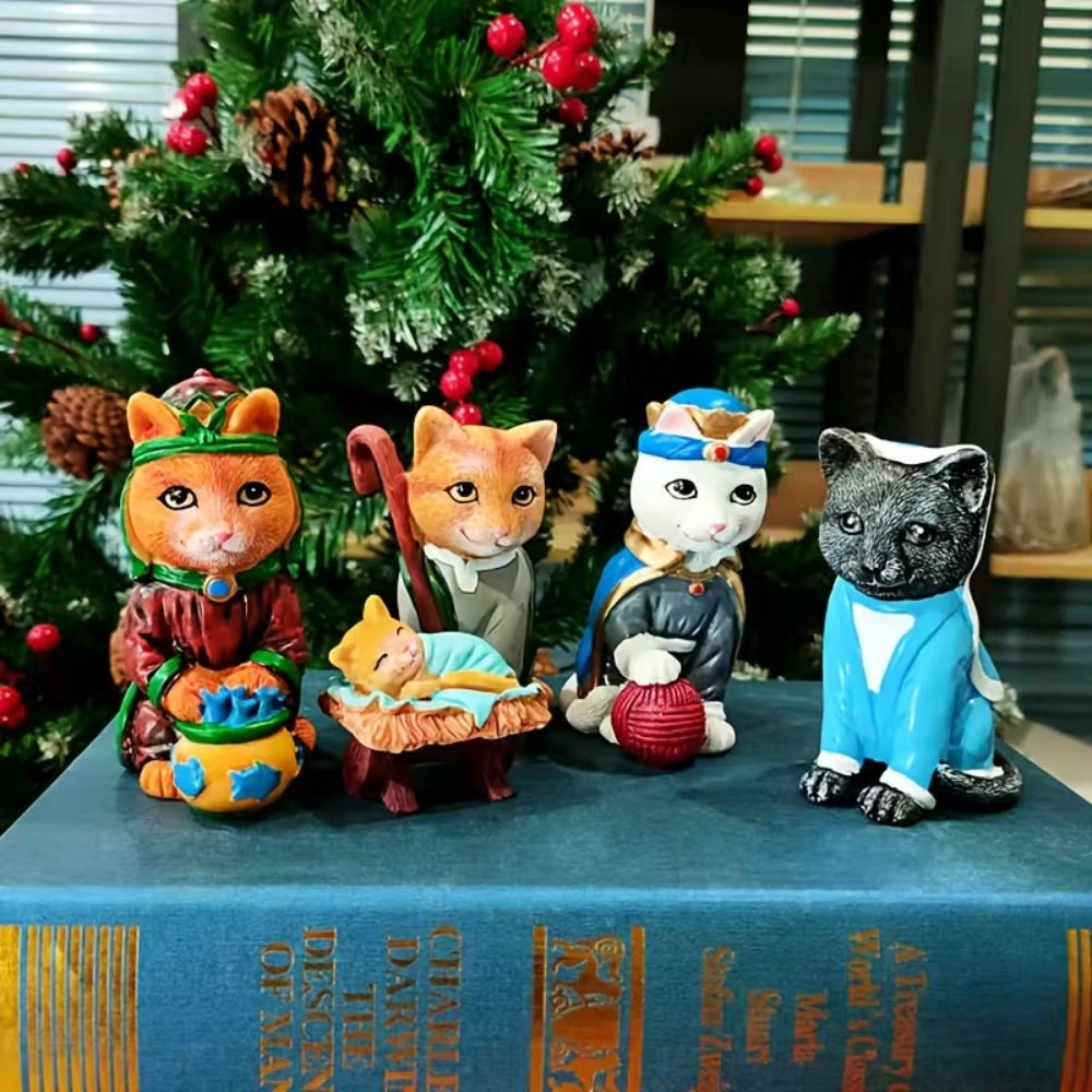 The PURR-fect Christmas Pageant Nativity Figurine Collection