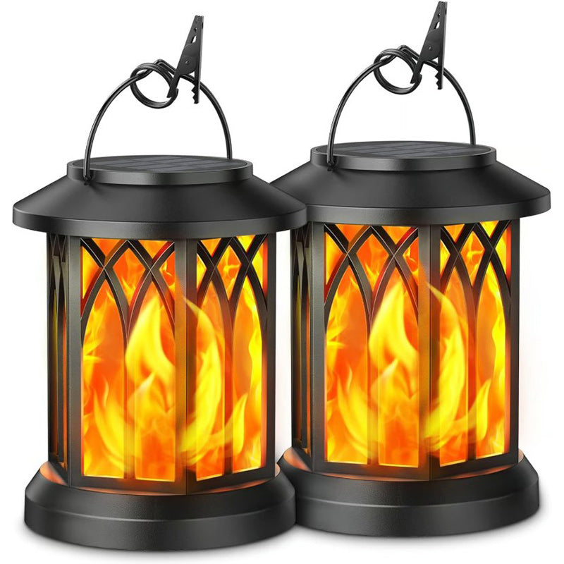 Upgraded Flickering Flame Solar Lantern Outdoor Waterproof Light
