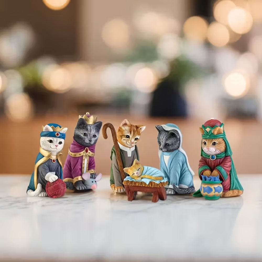 The PURR-fect Christmas Pageant Nativity Figurine Collection