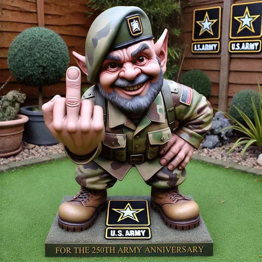 Funny Army 250th Anniversary Gnome Statue