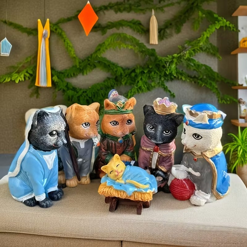 The PURR-fect Christmas Pageant Nativity Figurine Collection