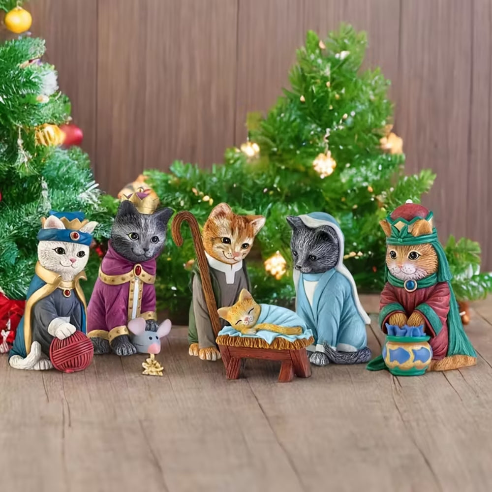 The PURR-fect Christmas Pageant Nativity Figurine Collection