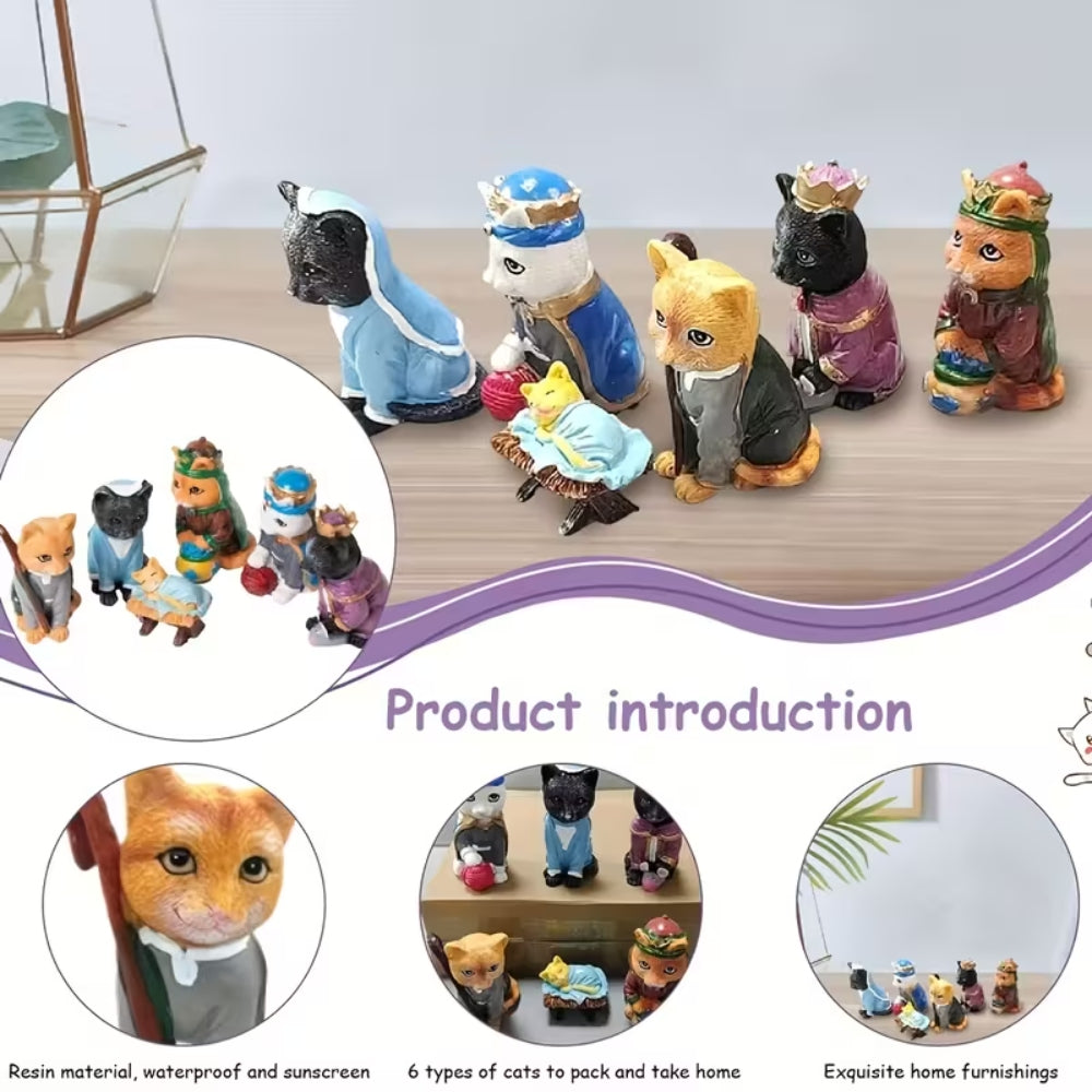 The PURR-fect Christmas Pageant Nativity Figurine Collection