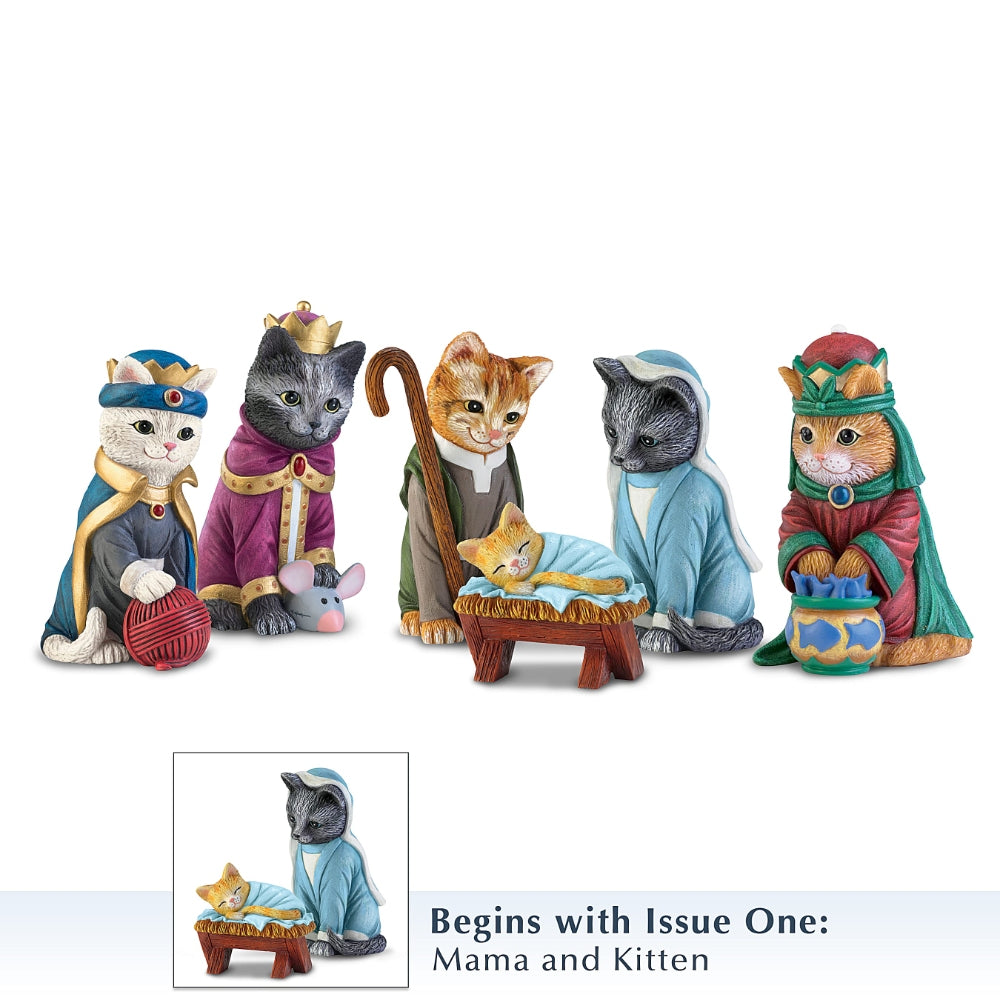 The PURR-fect Christmas Pageant Nativity Figurine Collection