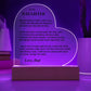 To My Daughter - From Dad - Never Forget That I Love You - LED Heart Acrylic Plaque