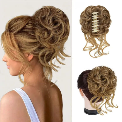 Messy Bun Hair Piece for Women – Claw Clip Fake Hair Bun Extension Natural Ponytail Hairpiece