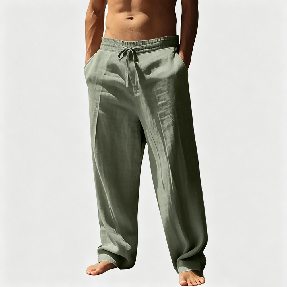 Men's Relaxed Linen Straight Leg Pants