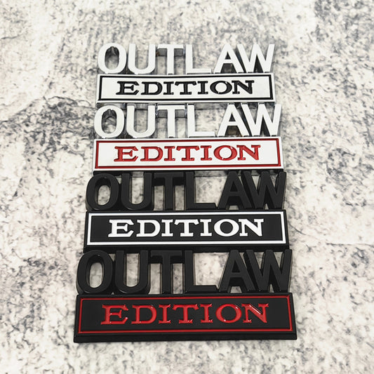 Outlaw Edition - Emblem Sticker Badge, Funny Decals for Car, Truck, SUV, Motorcycle - TE015