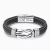 "Grandfather and Grandson Forever Linked Together" Braided Leather Bracelet