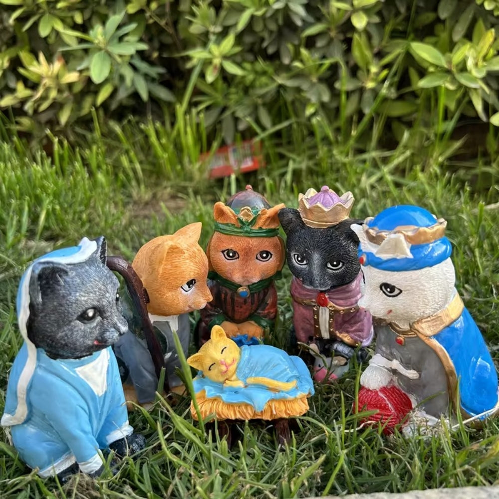 The PURR-fect Christmas Pageant Nativity Figurine Collection