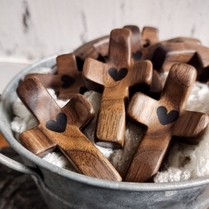 Handmade Wooden Cross My Heart