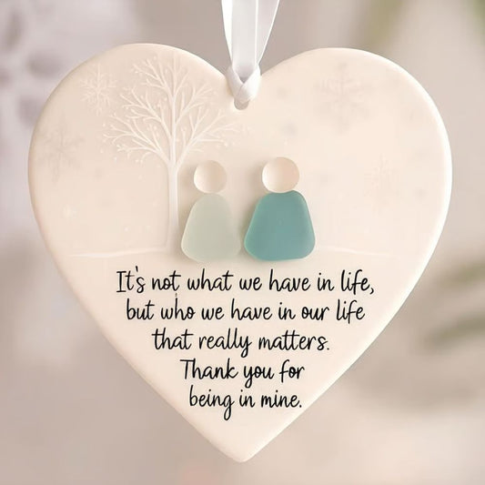 Heart-Shaped Sea Glass Friendship Decor🌊✨ Shaped by Nature & Crafted by Hand💝