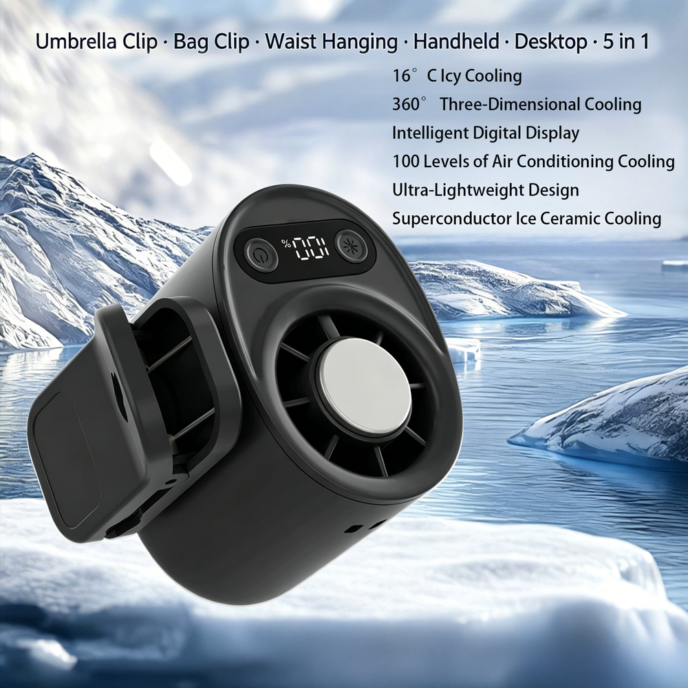 Portable Cooling Clip-On Fan - Rechargeable Clip Fan