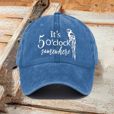 Retro It's 5 O'clock Somewhere Print Baseball Cap