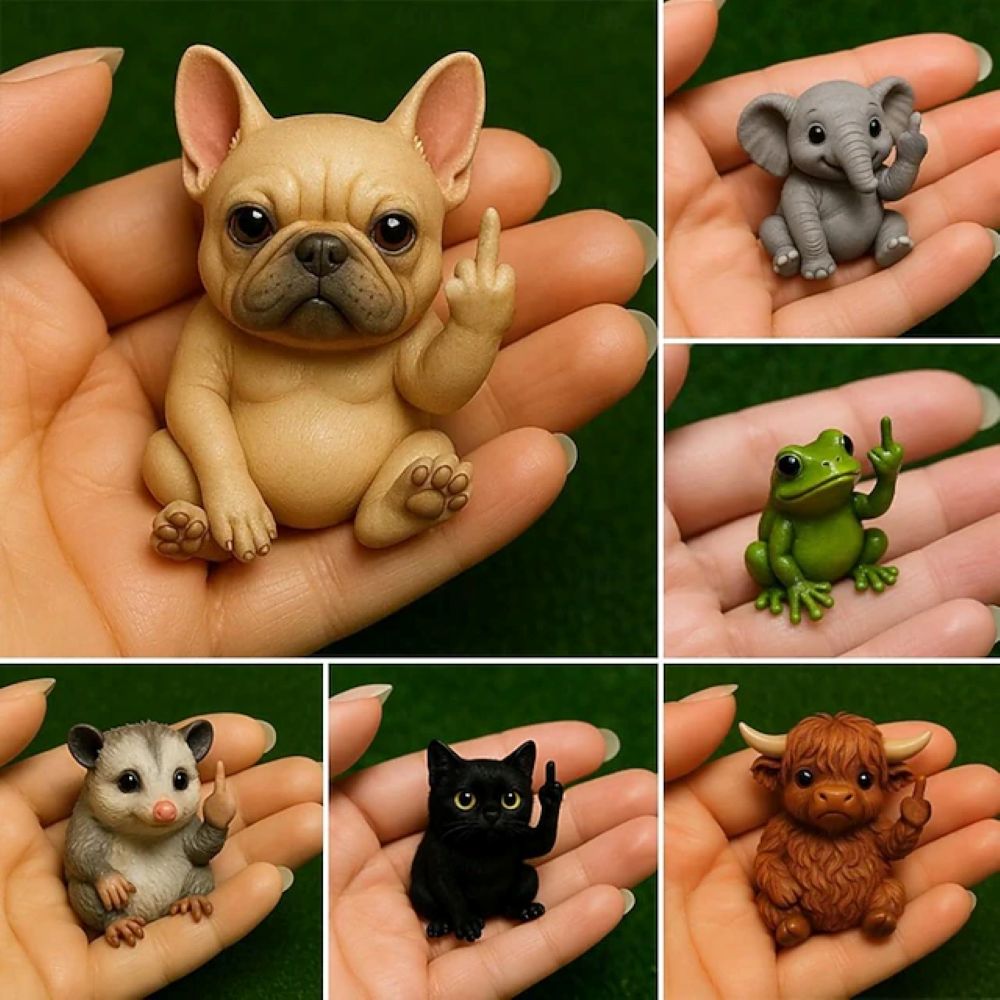 Funny Middle Finger Resin Animals