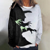 Women's Halloween Witch Shadow Print Casual Top