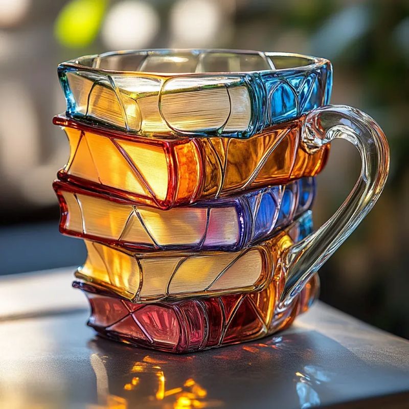 Painted Book Mug