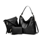 Luxury 3-Piece Leather Hobo Bag Set