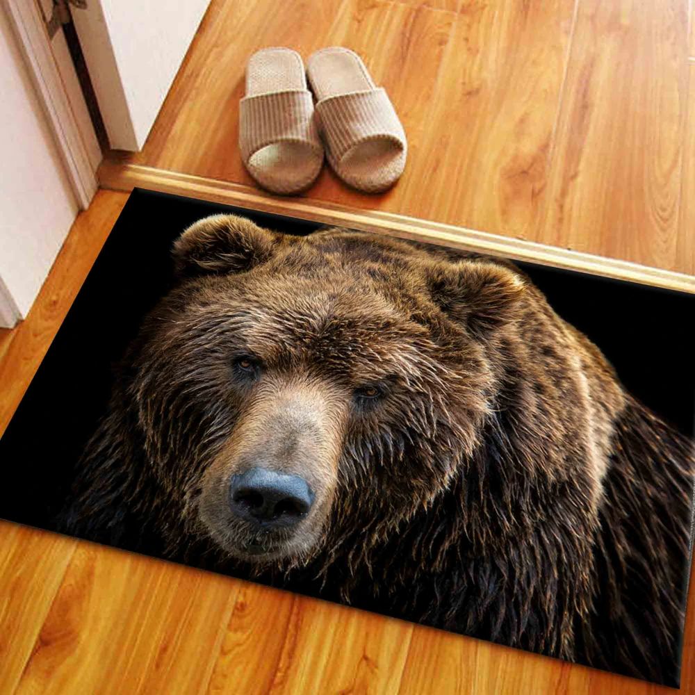 Realistic Bear Face - Wildlife Animal Area Rug - H631