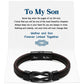 "Mother and Son Forever Linked Together" Black Braided Leather Bracelets - Forever Linked