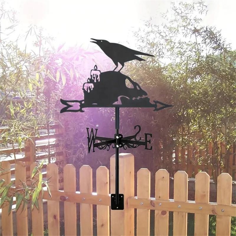 Crow And Skeleton Stainless Steel Weathervane MW113