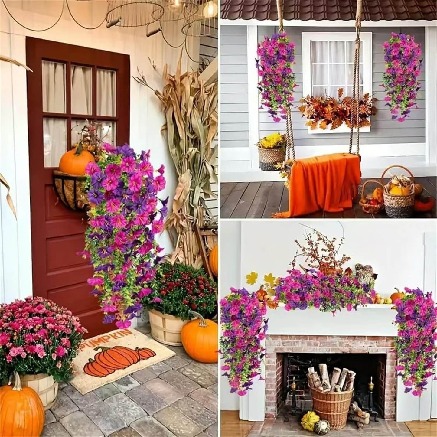 UV Resistant Hanging Artificial Morning Glory Vine