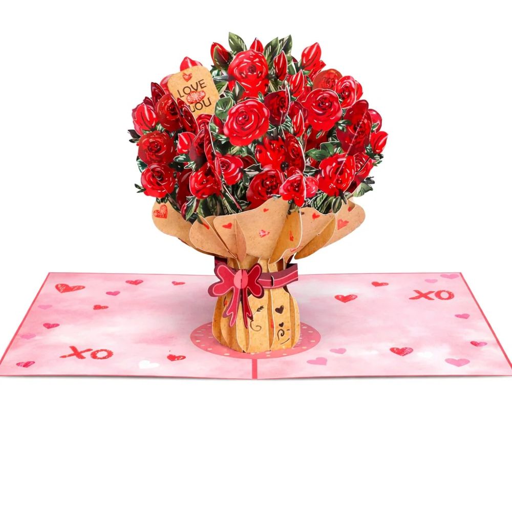 Paper Love Flower Bouquet Pop-Up Card