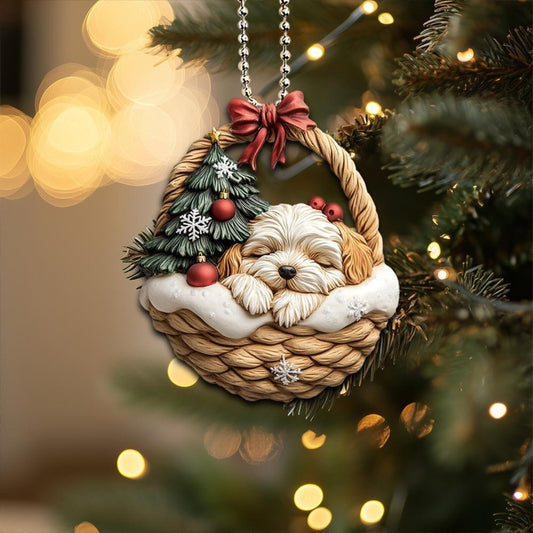 Havanese In Mini Baskets Ornament - MB025