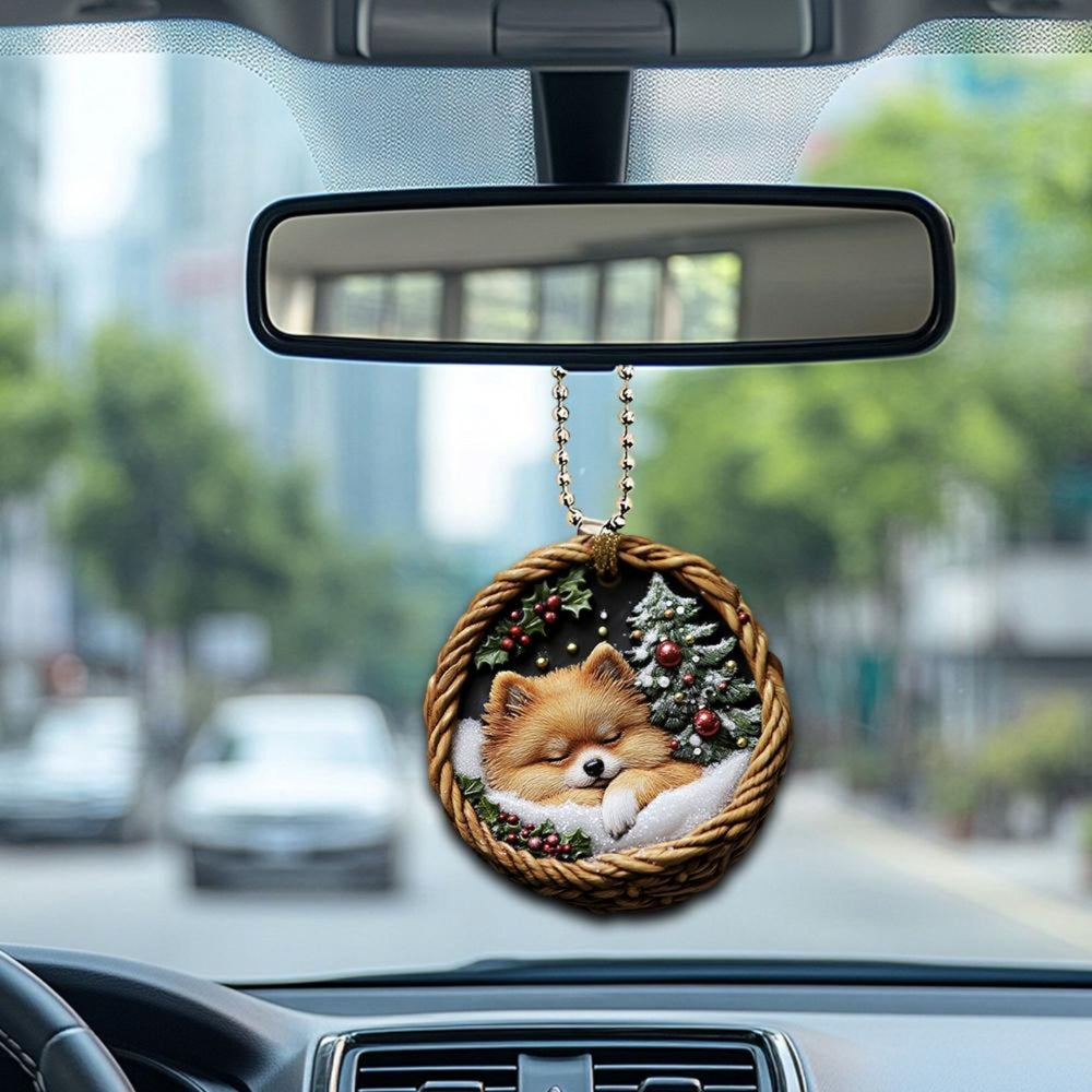 Pomeranian In Mini Baskets Ornament - MB026