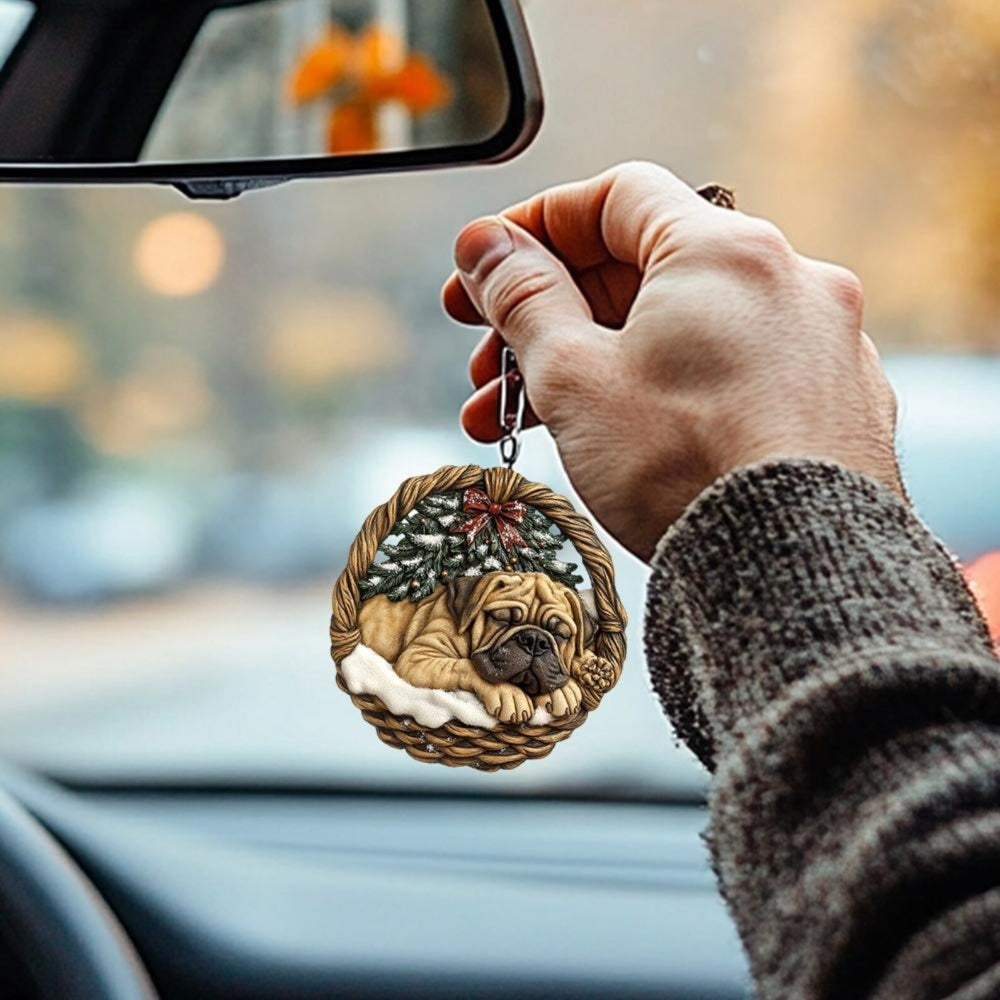 English Mastiff In Mini Baskets Ornament - MB028