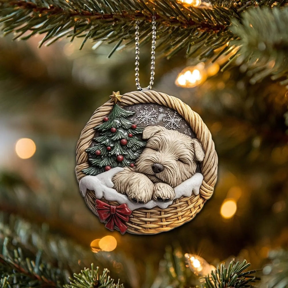Soft coated Wheaten Terrier In Mini Baskets Ornament - MB029