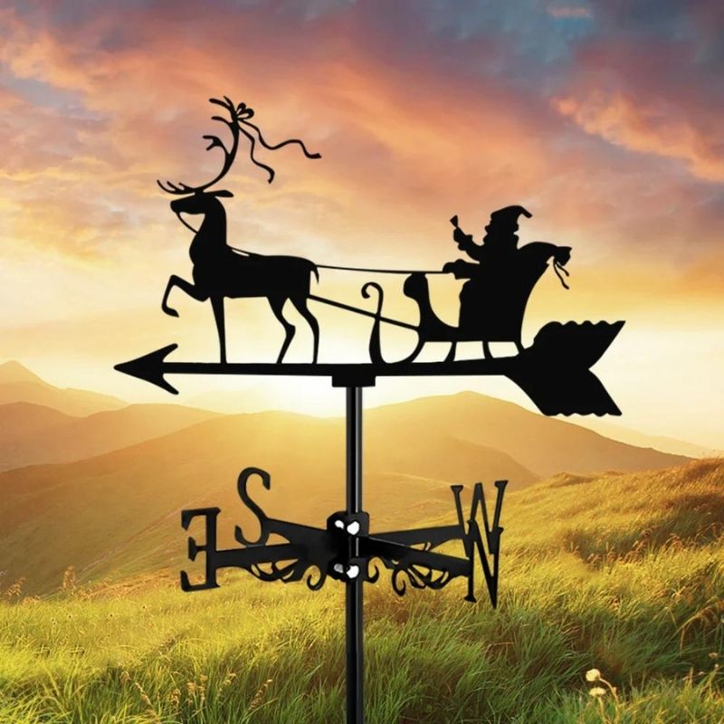 Reindeer Christmas Grandpa Stainless Steel Weathervane MW070