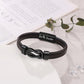 "Grandfather and Grandson Forever Linked Together" Black Braided Leather Bracelets - Forever Linked