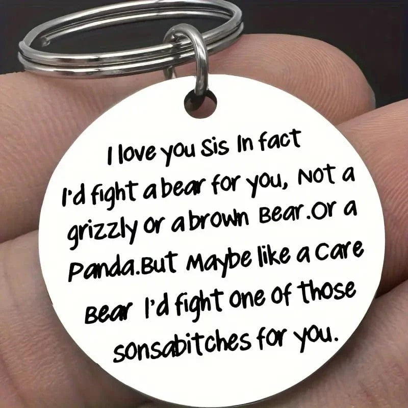 I Love You Sis Keychain